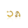 Ridge hoop diamond earrings for women
