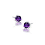 White gold february birthstone amethyst earrings