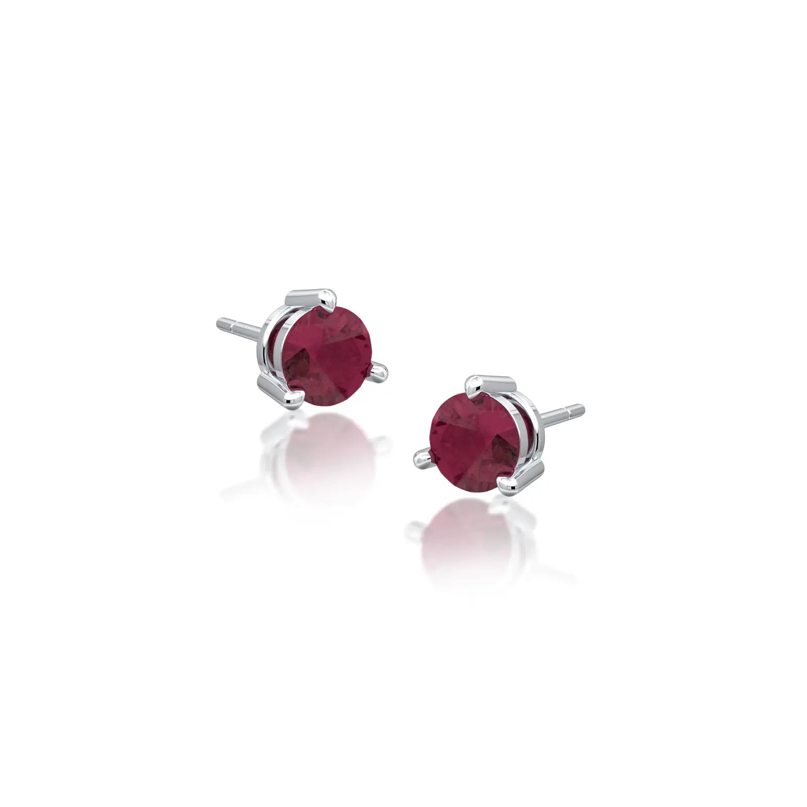 January Birthstone Garnet Earrings white gold