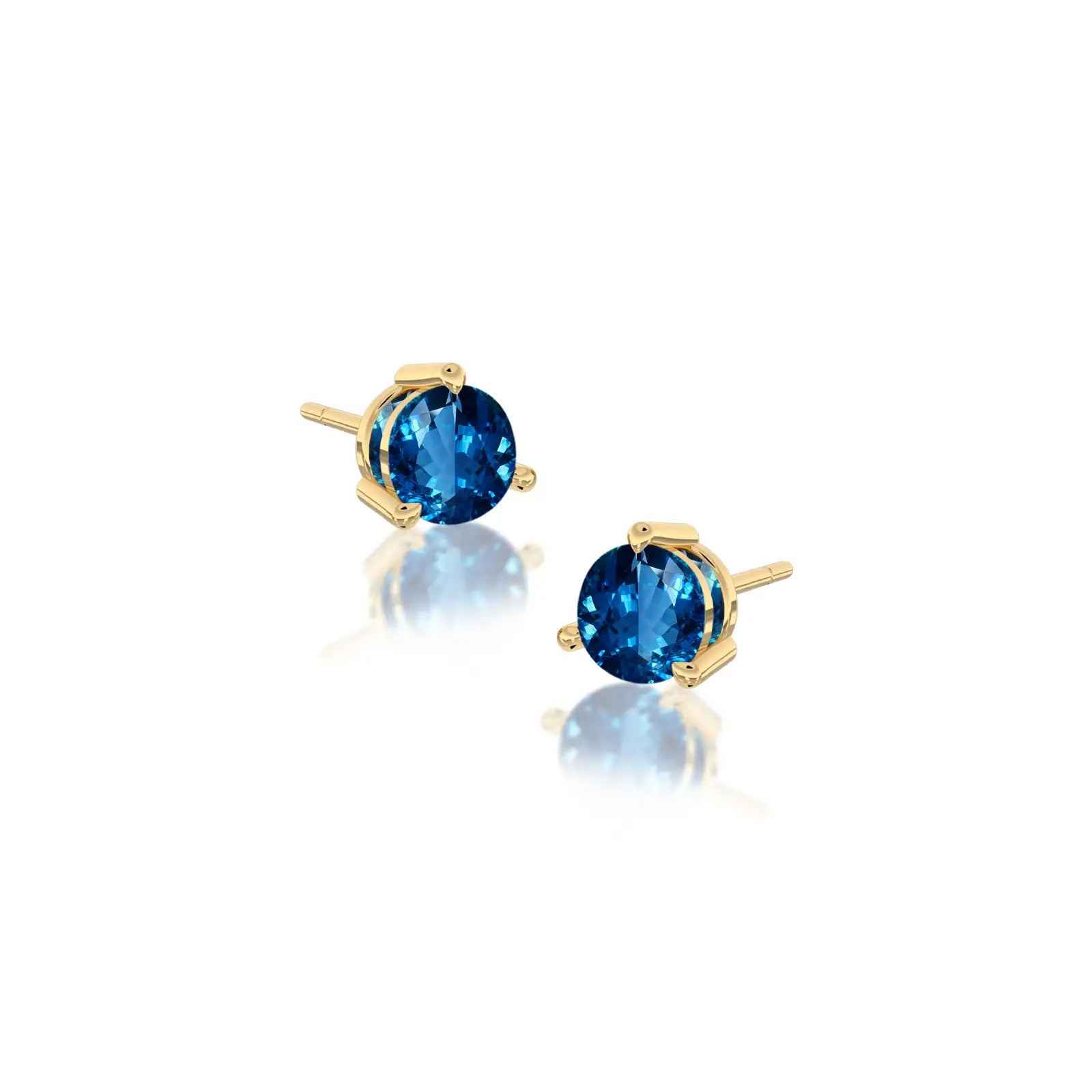 Yellow gold september birthstone london blue topaz earrings