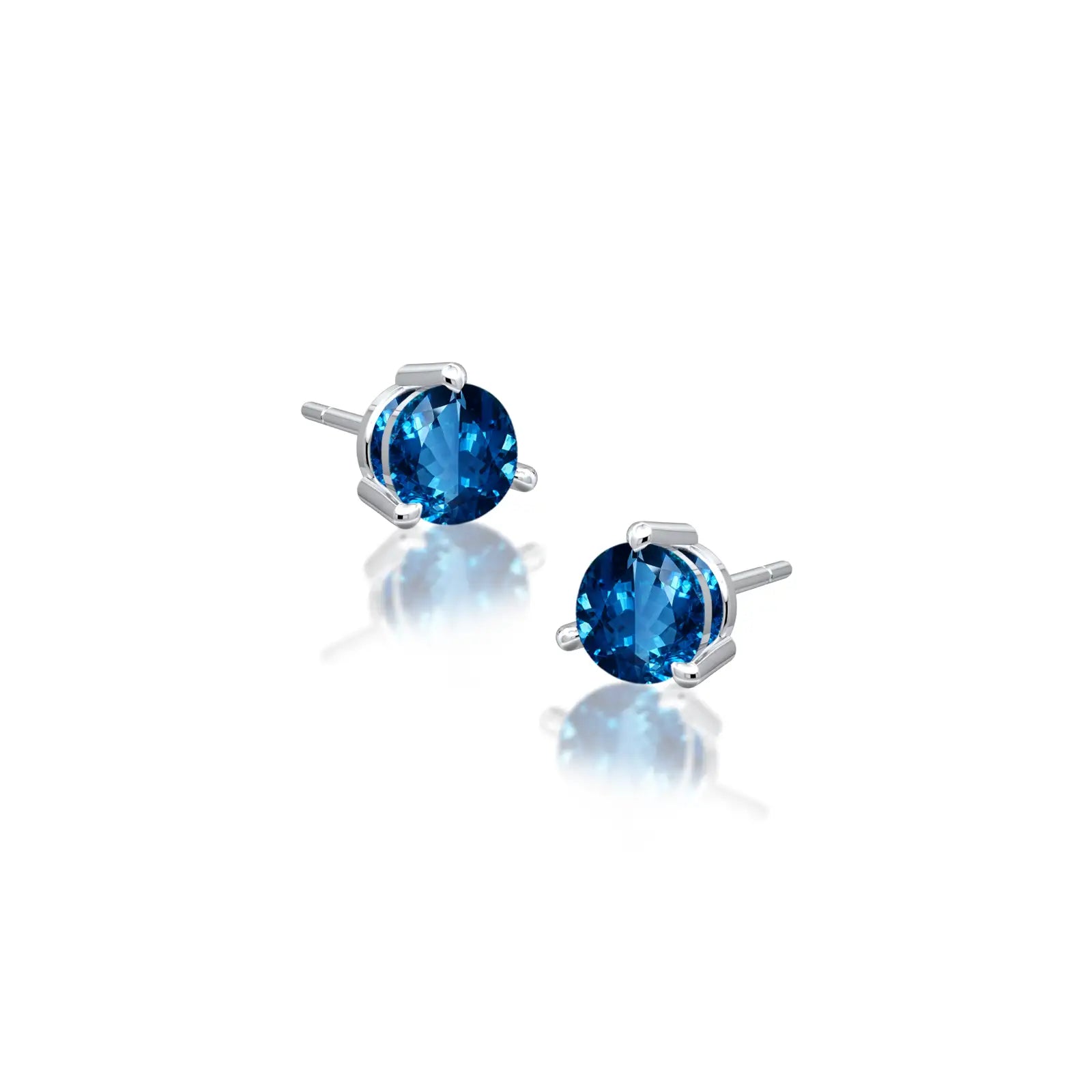 White gold september birthstone london blue topaz earrings