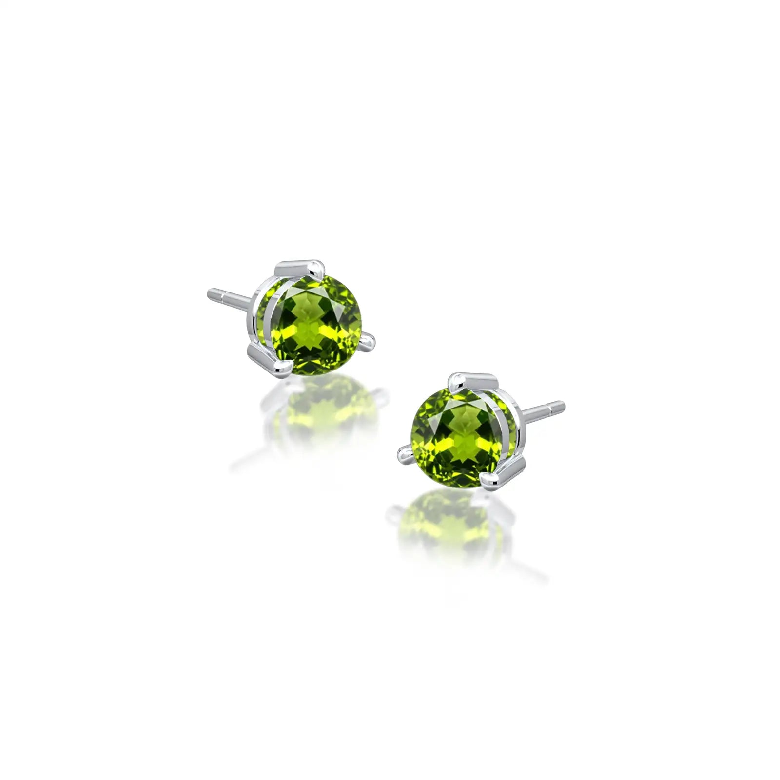 White gold august birthstone peridot earrings