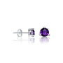 White gold trendy february birthstone amethyst earrings