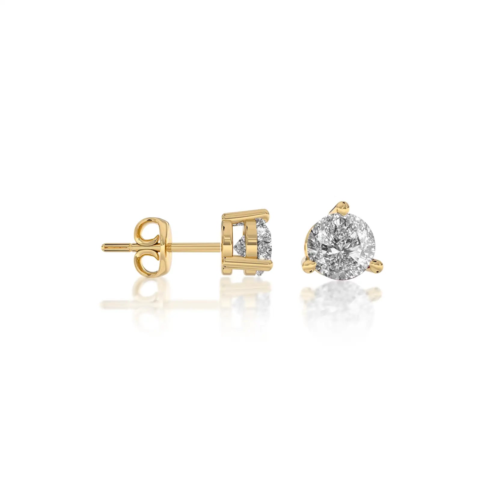 Yellow gold april birthstone white topaz earrings