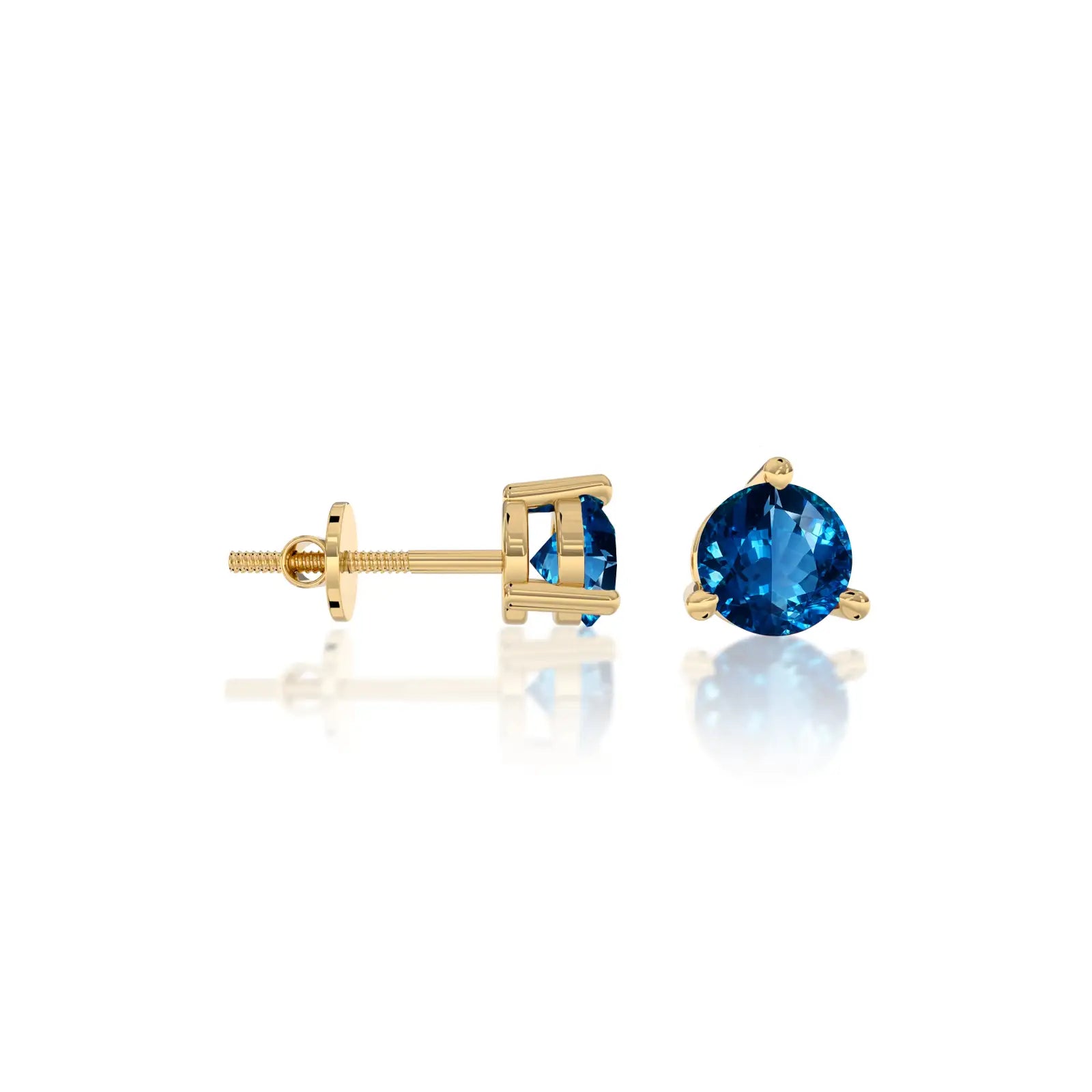 Yellow gold september birthstone london blue topaz earrings for office wear