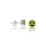 White gold August birthstone peridot ear studs for office wear