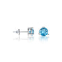 White gold march birthstones swiss blue topaz earrings for office wear
