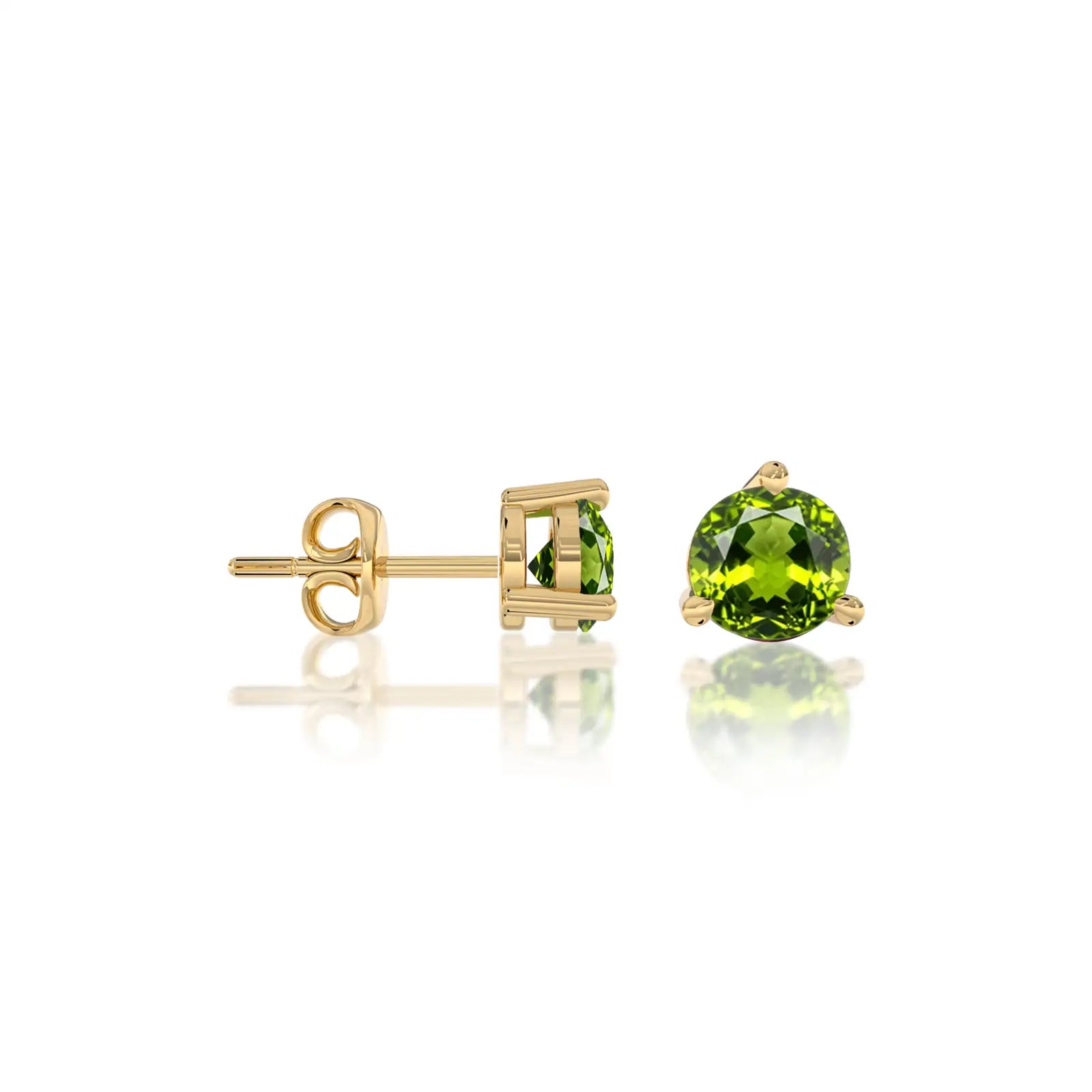 Yellow gold august birthstone peridot earrings