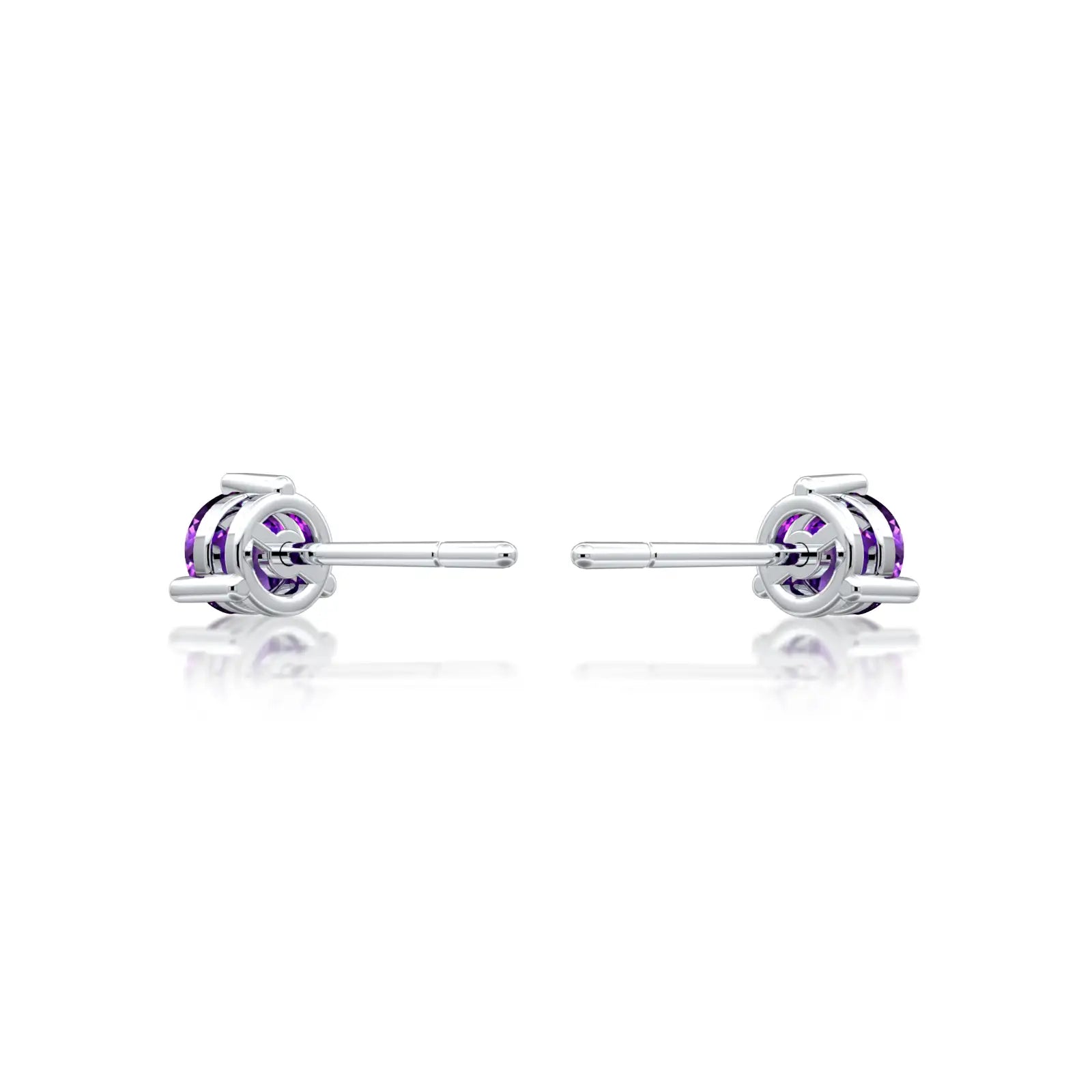 White gold february birthstone amethyst earrings