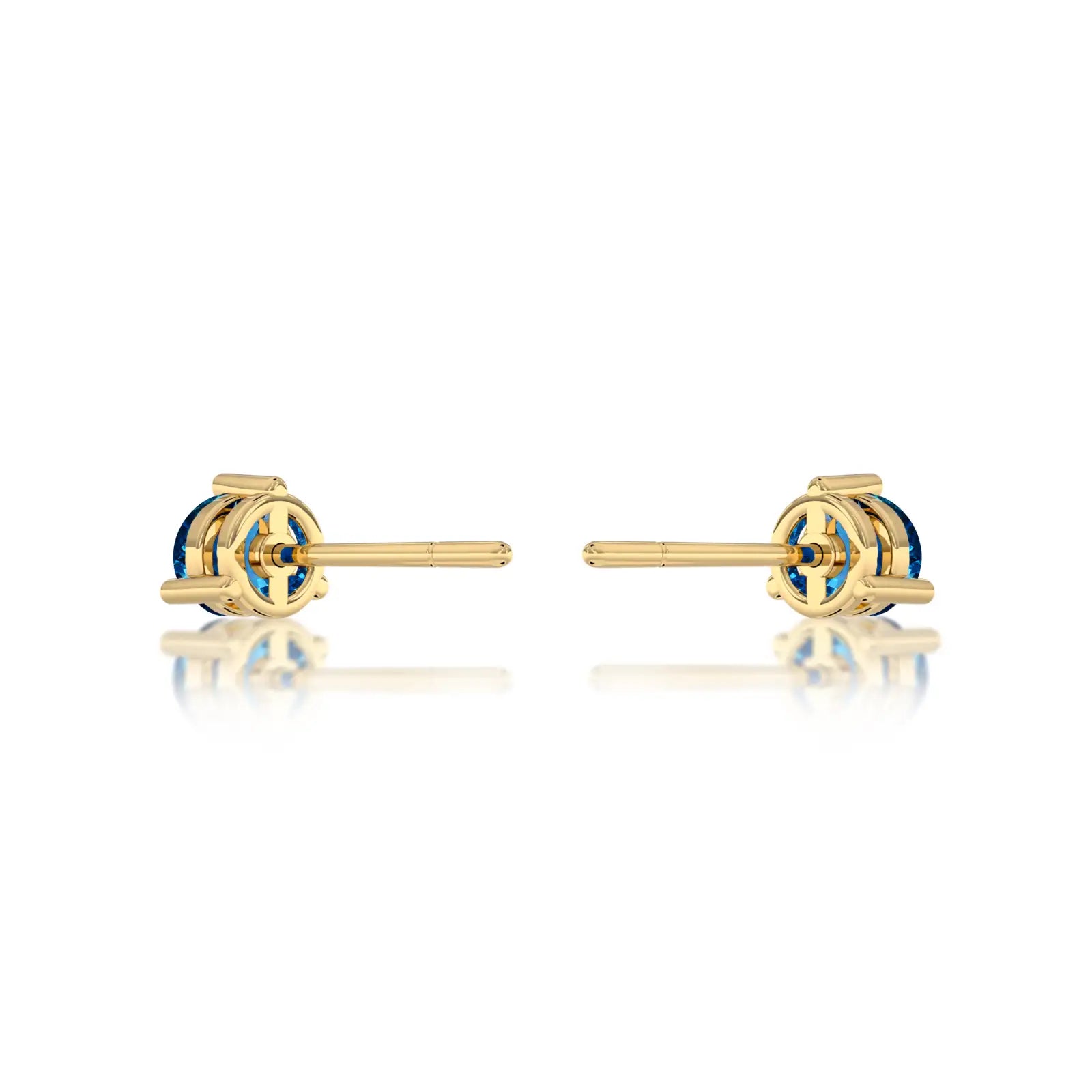Trendy yellow gold september birthstone london blue topaz earrings 