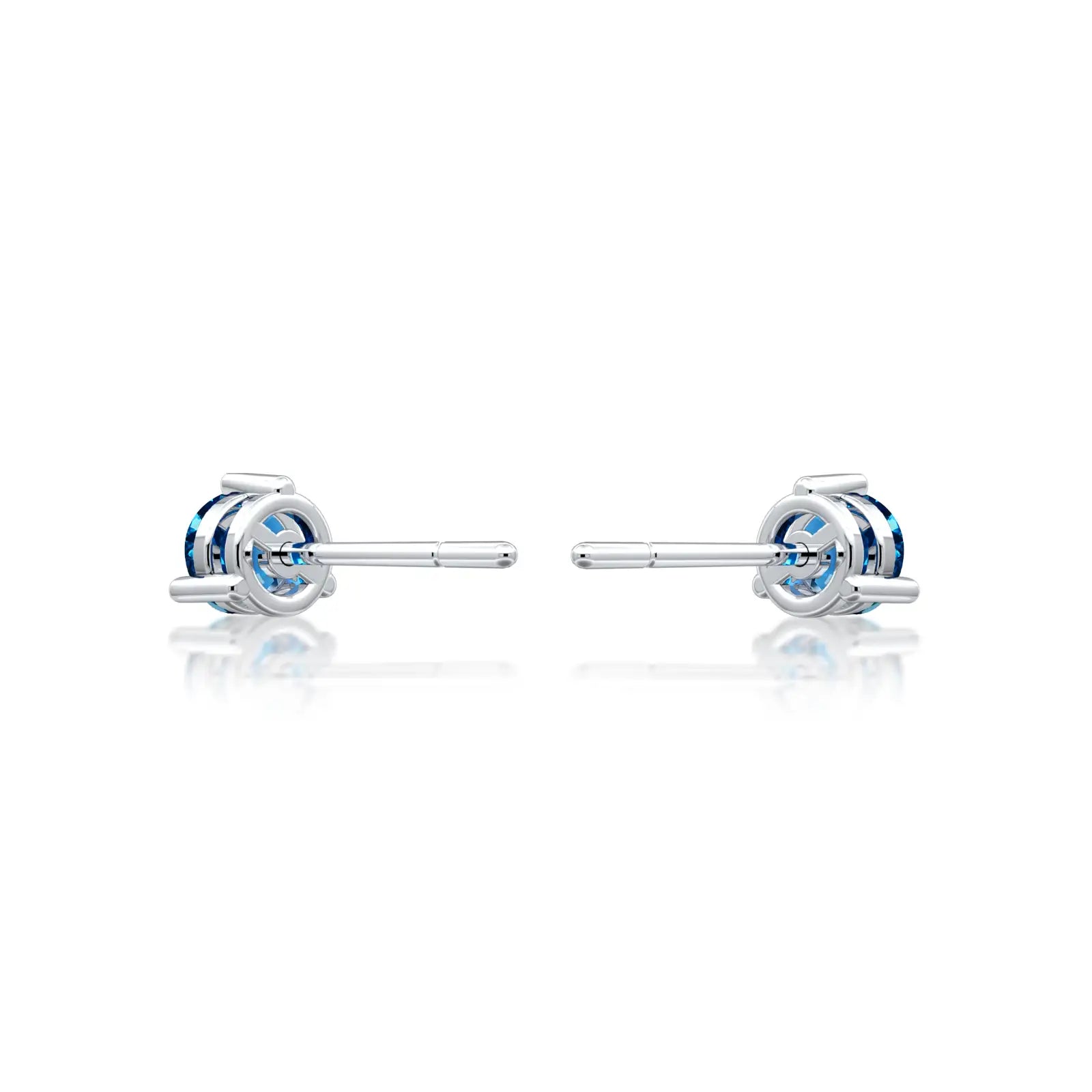 White gold trendy september birthstone london blue topaz earrings