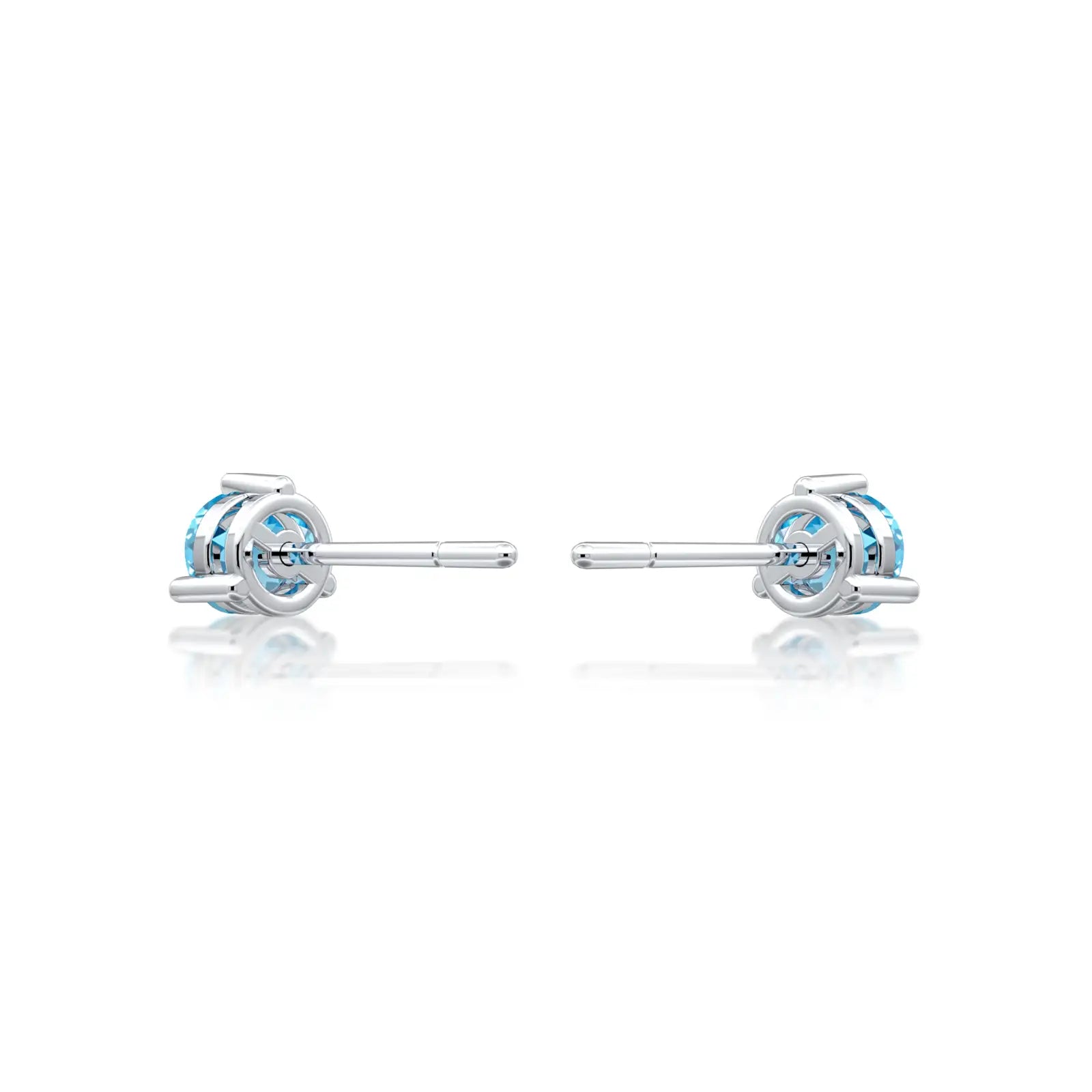 White gold march birthstones swiss blue topaz earrings for women