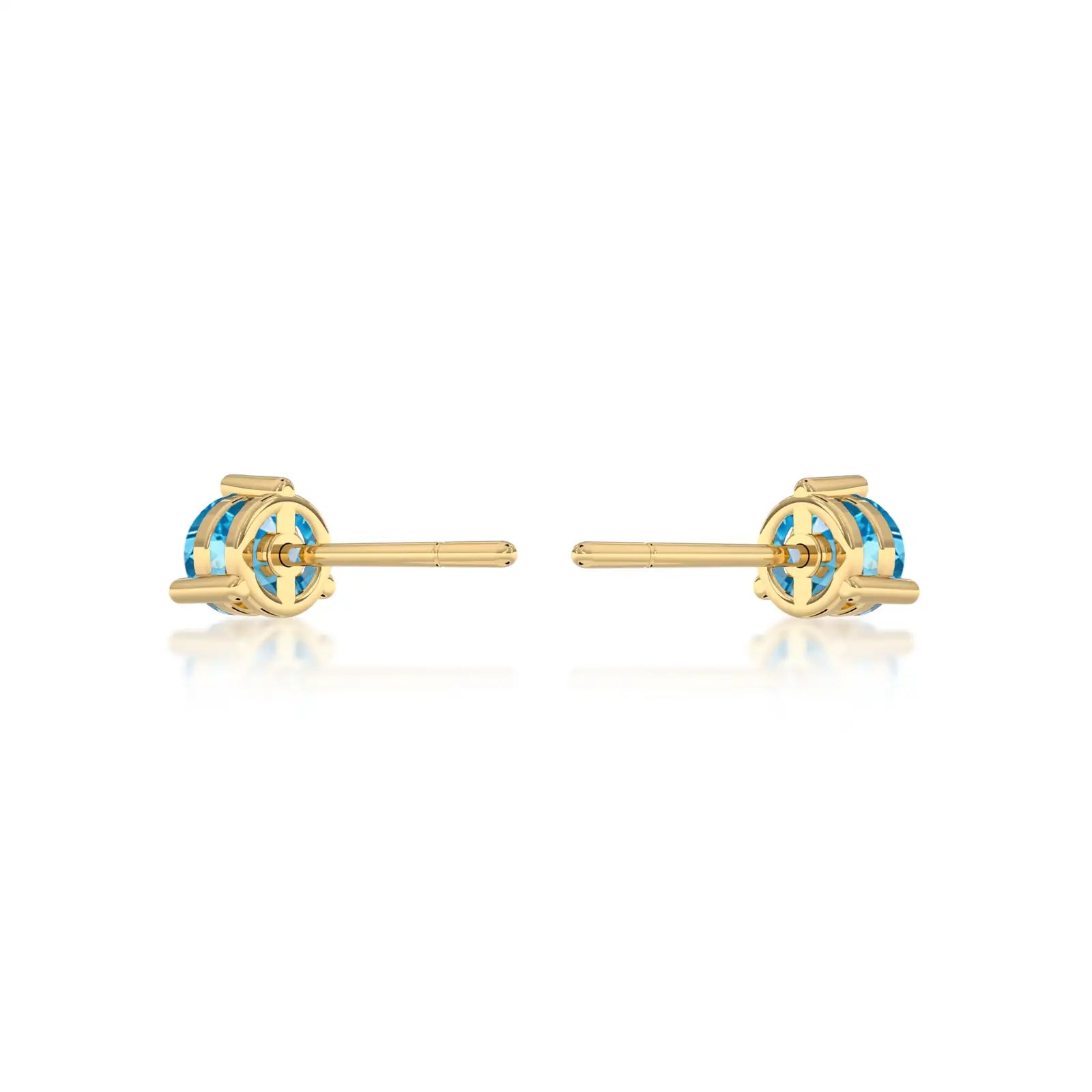 Trendy march birthstones swiss blue topaz earrings