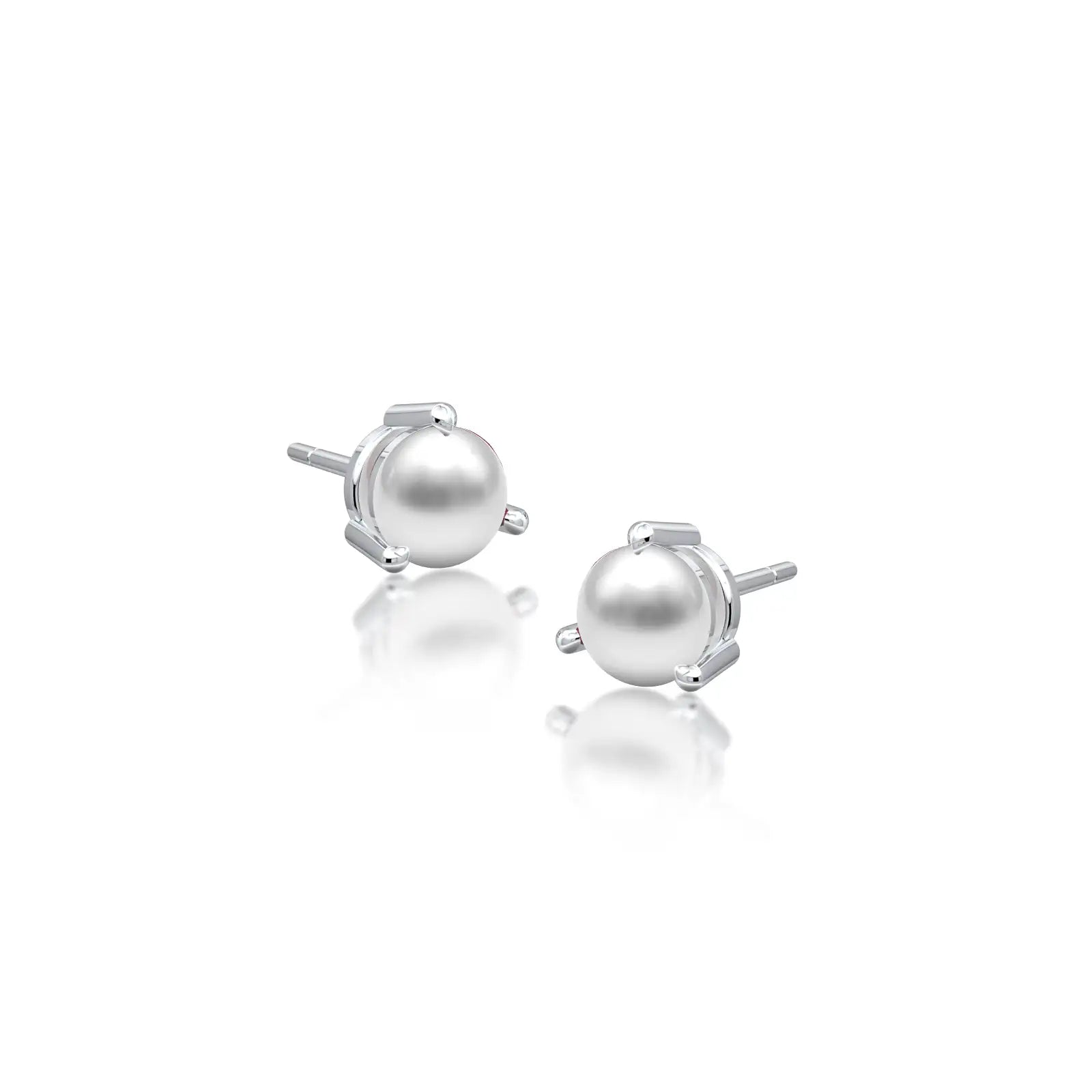 White gold june birthstone mother of pearl earrings