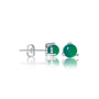White gold may birthstone green agate earrings for office wear