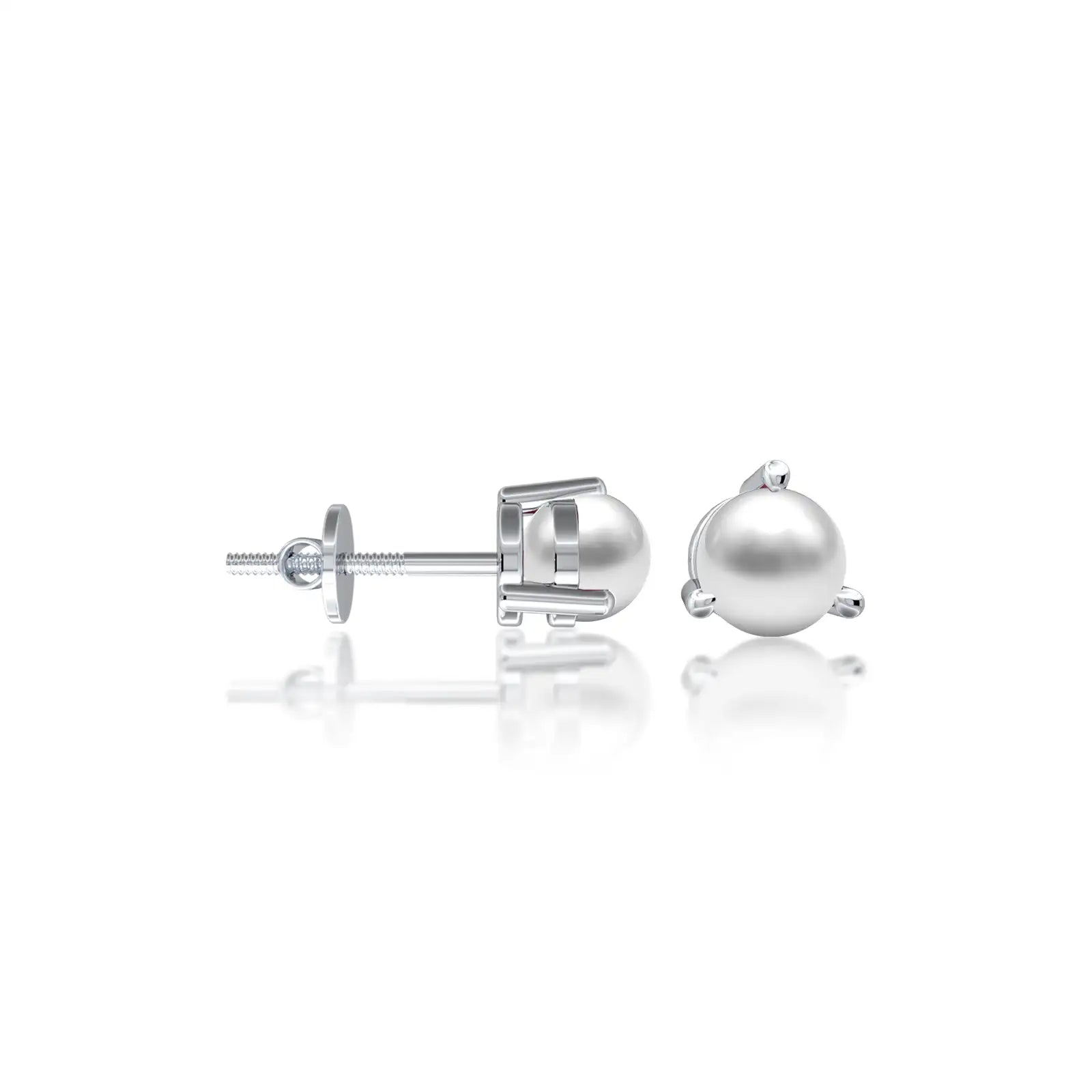 White gold trendy june birthstone mother of pearl earrings