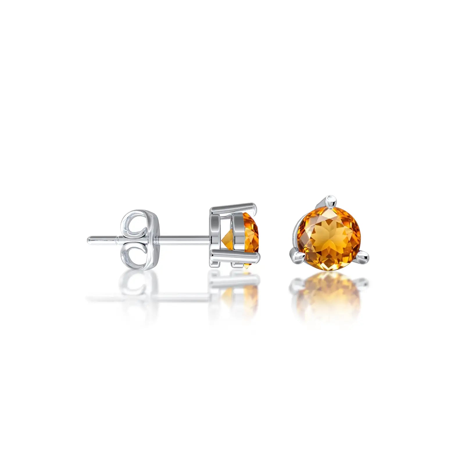 White gold november birthstone citrine earrings for women