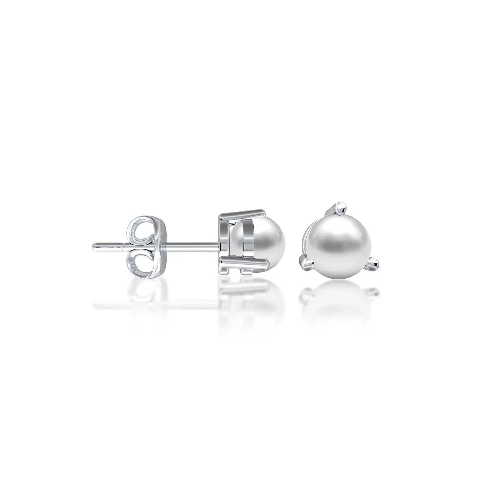 Fortune white gold june birthstone mother of pearl earrings