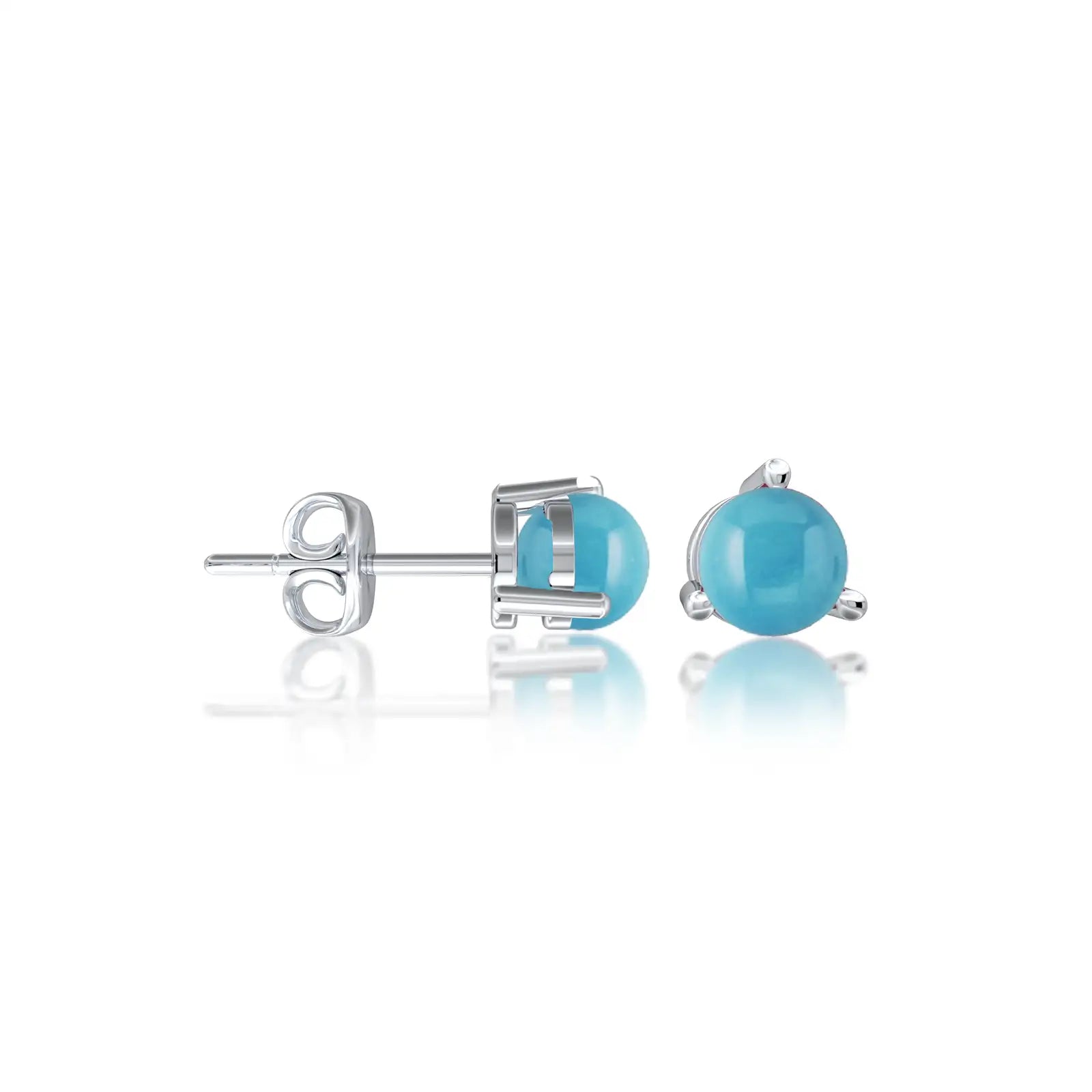 White gold december birthstone turquoise earrings for women 