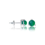 White gold fortune may birthstone green agate earrings