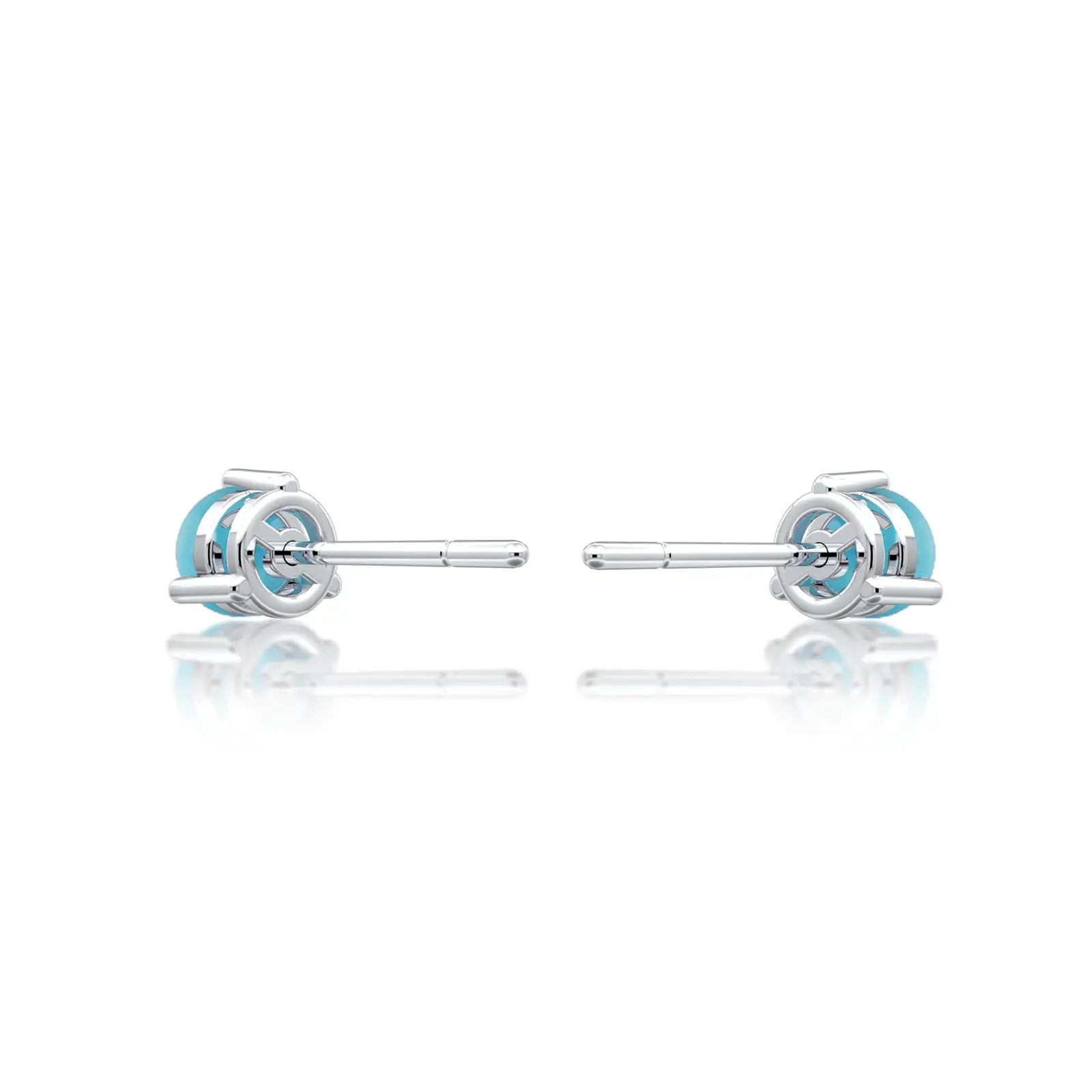 White gold december birthstone turquoise earrings foe office wear