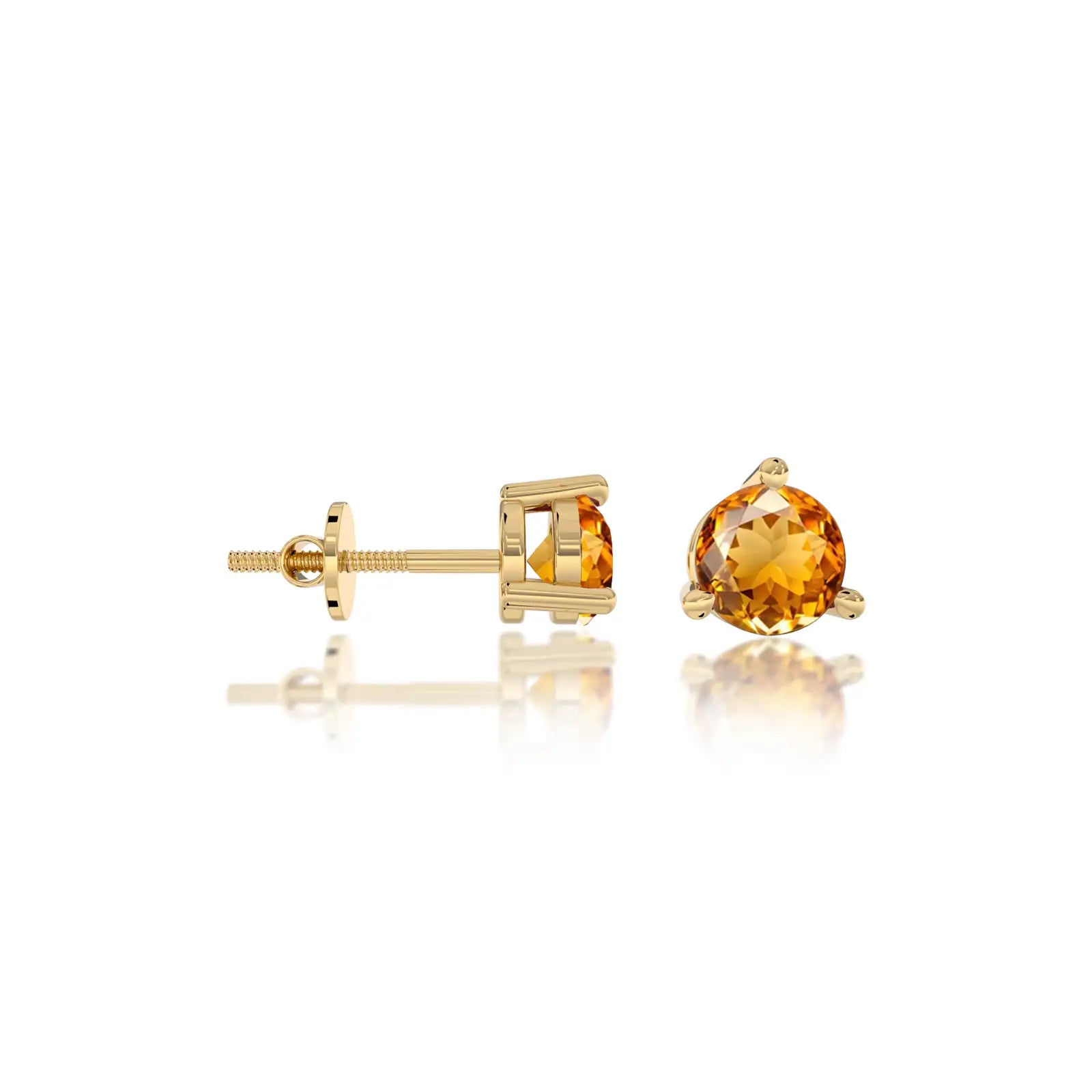 Yellow gold november birthstone citrine earrings