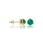 Yellow gold may birthstone green agate earrings