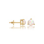 Yellow gold october birthstone opal earrings