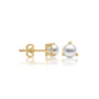 Yellow gold june birthstone mother of pearl earrings