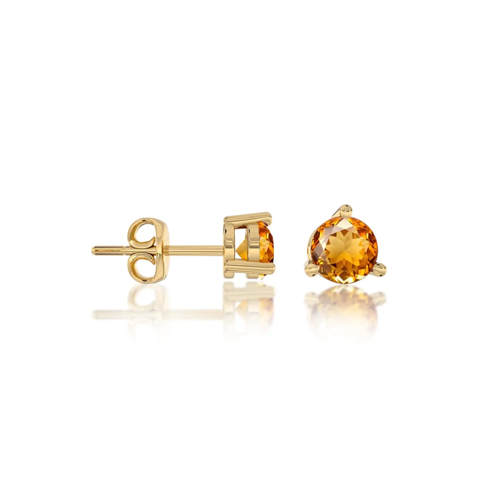 Yellow gold november birthstone citrine earrings