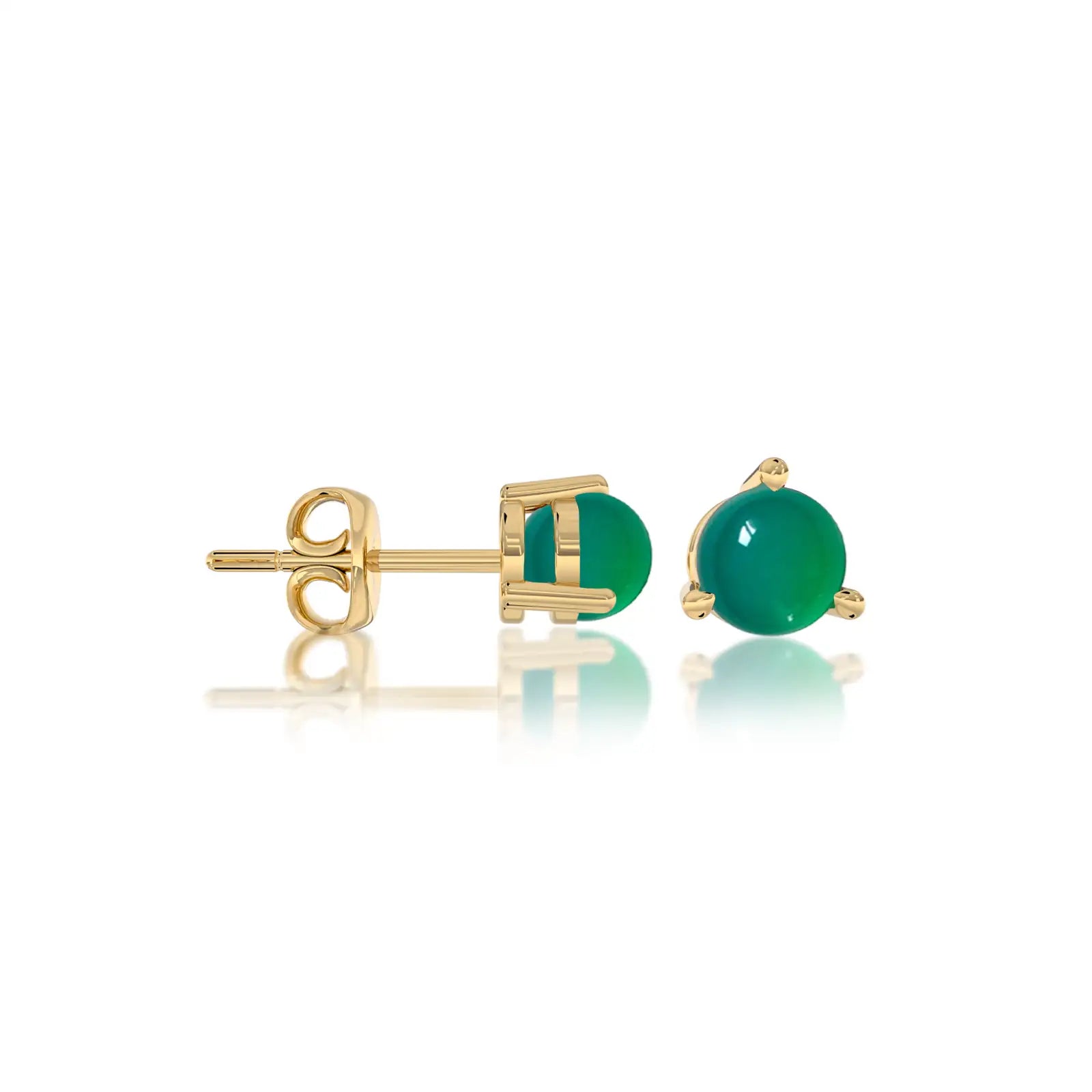 Fortune may birthstone green agate earrings