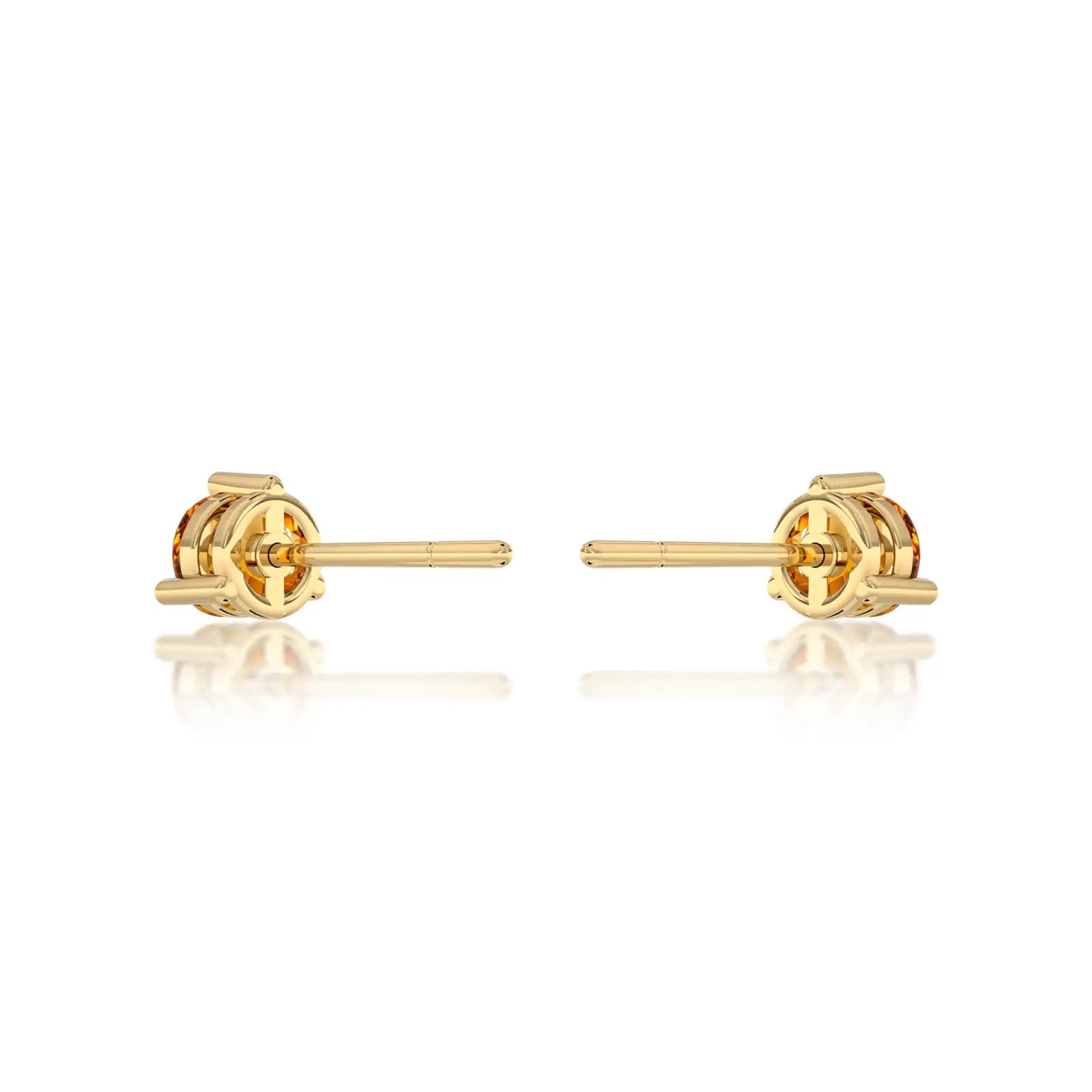 Yellow gold trendy november birthstone citrine earrings