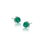 White gold may birthstone green agate earrings