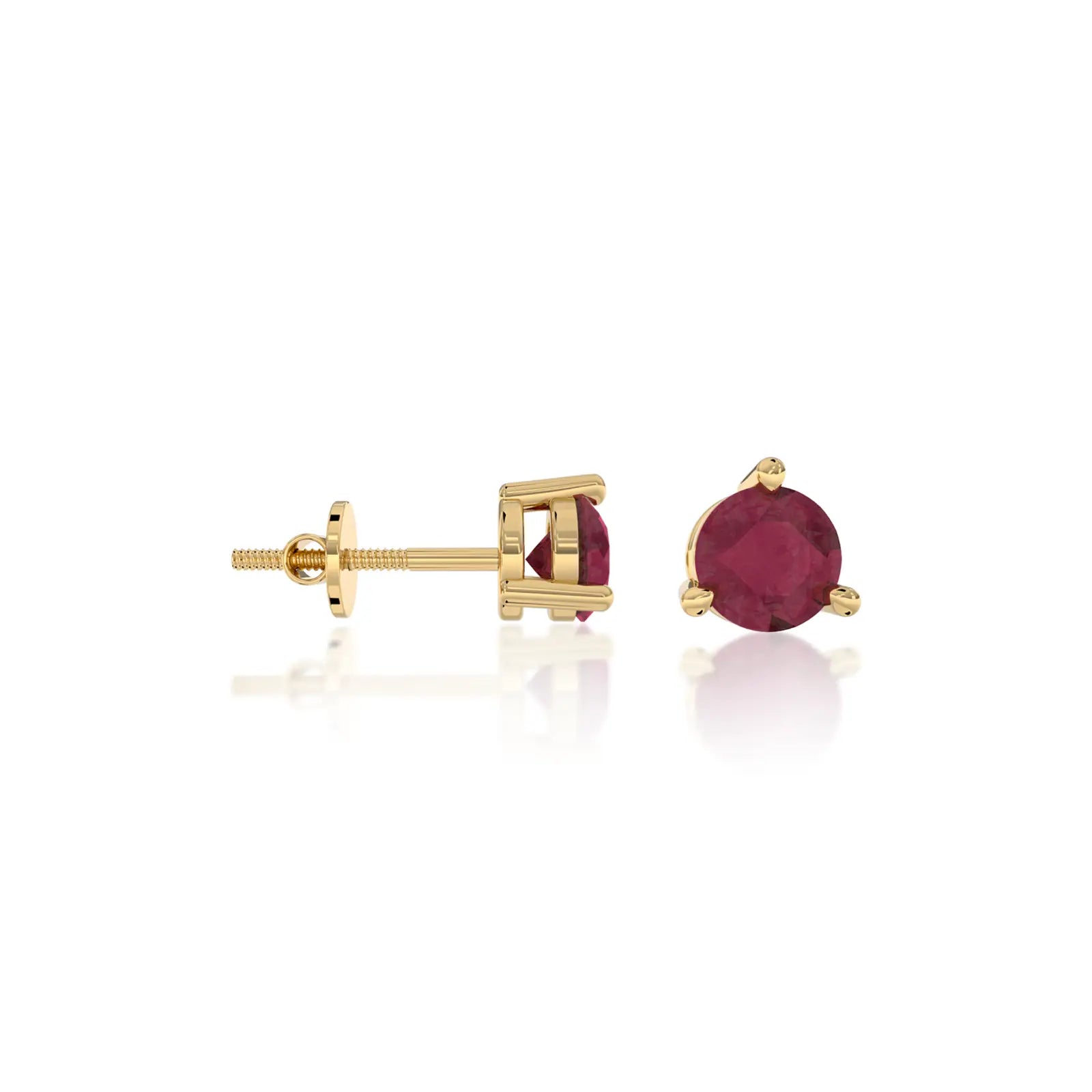 January Birthstone Garnet Earrings yellow gold for women