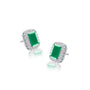 White gold may birthstone green agate earrings with diamonds