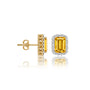Yellow gold november birthstone citrine earrings with diamonds
