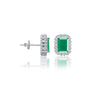 May birthstone green agate earrings with diamonds for girls