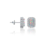 Fortune october birthstone opal earrings with diamonds for office wear