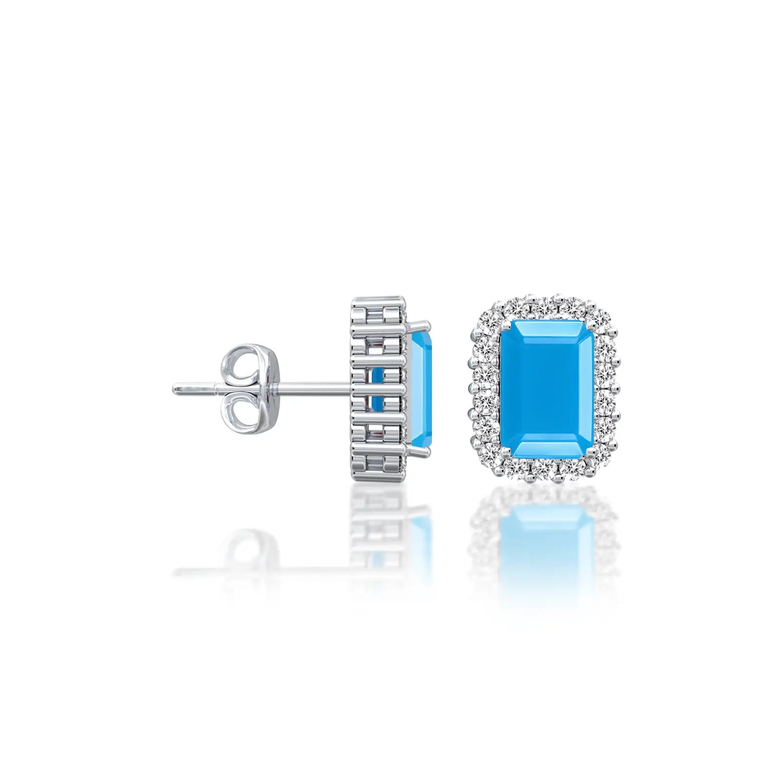 White golUnique december birthstone turquoise earrings with diamondsd for office wear