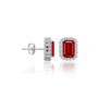 Fortune white gold july birthstone opaque ruby earrings with diamonds for women