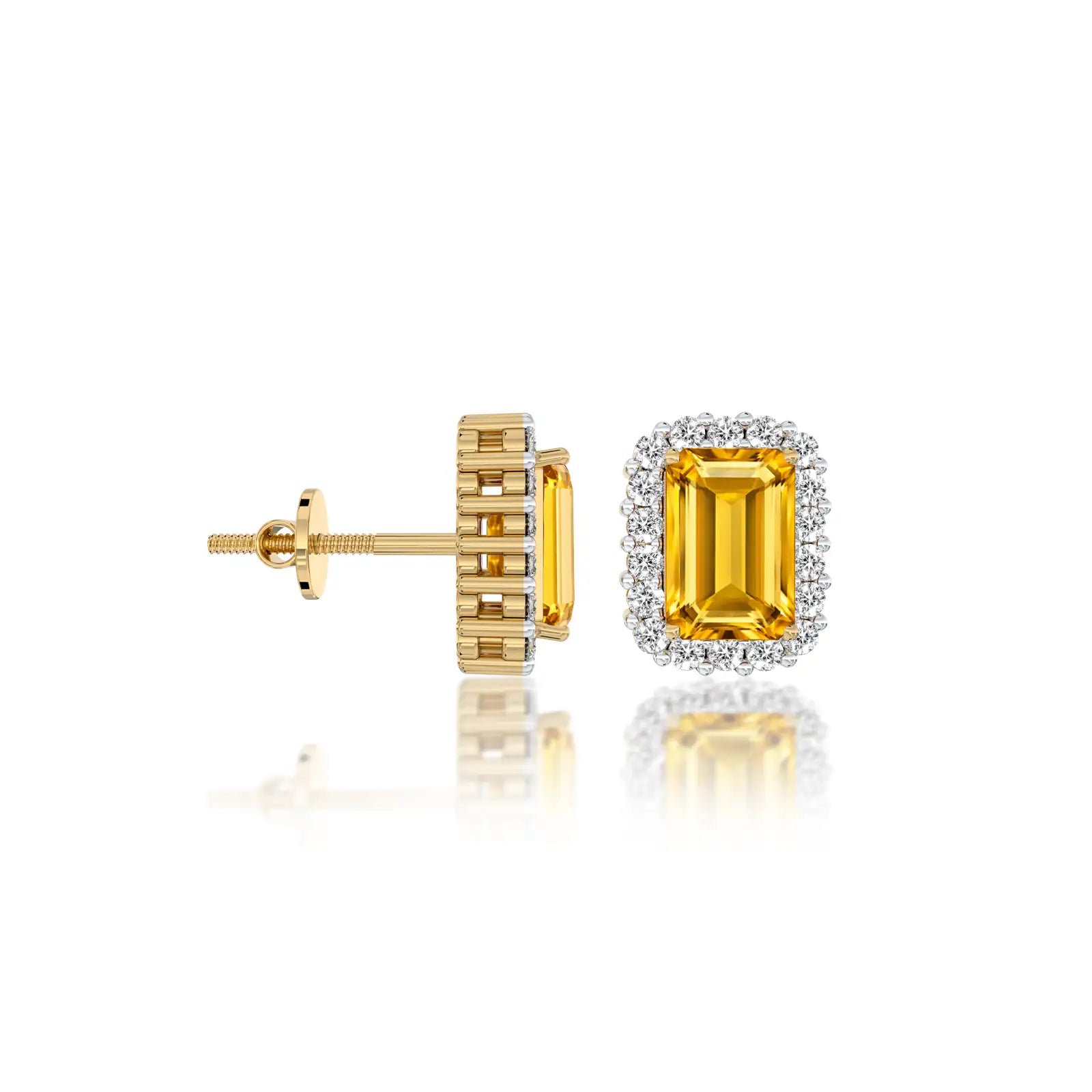 Fortune november birthstone citrine earrings with diamonds