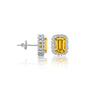 Fortune white gold november birthstone citrine earrings with diamonds for women