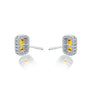 White gold unique november birthstone citrine earrings with diamonds