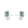 May birthstone green agate earrings with diamonds for office wear