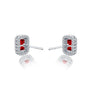 Fortune trendy july birthstone opaque ruby earrings with diamonds