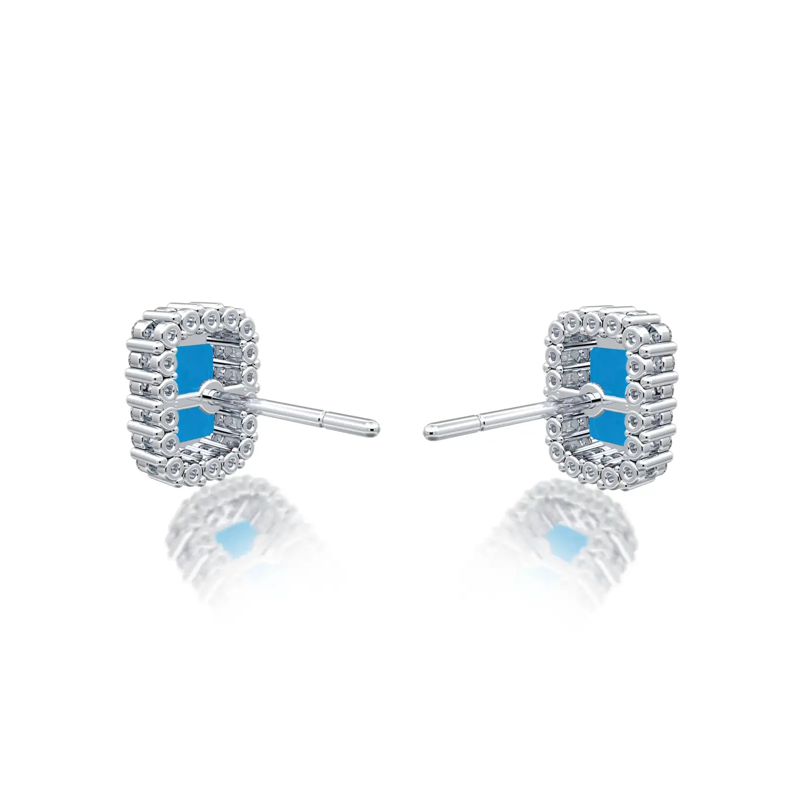 December Birthstone Turquoise Earrings With Diamonds