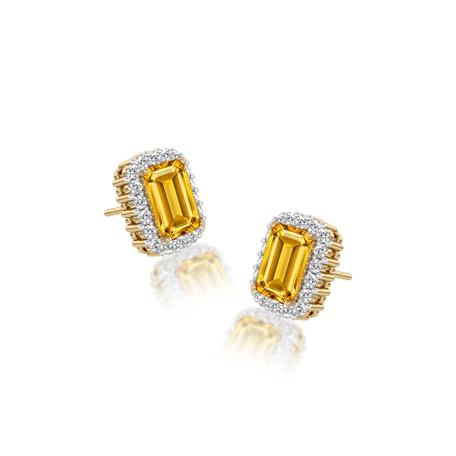 November birthstone citrine earrings with diamonds