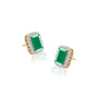 May birthstone green agate earrings with diamonds