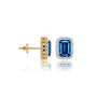 Fortune yellow gold september birthstone london blue topaz earrings with diamonds