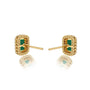 Yellow gold may birthstone green agate earrings with diamonds